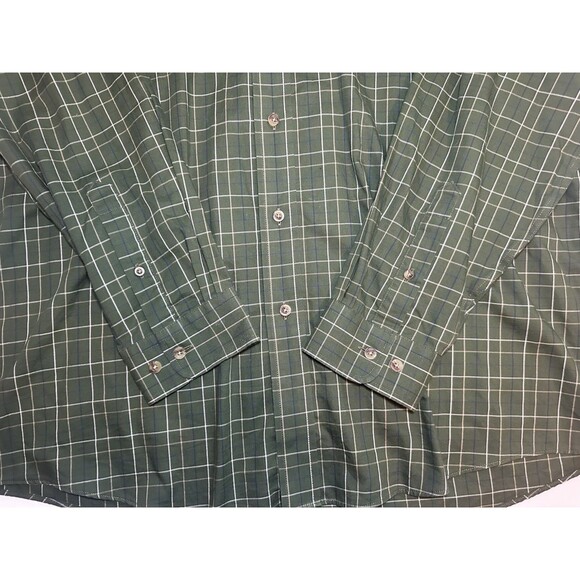 L.L. Bean Long Sleeve Green Plaid Wrinkle Free Button Front Shirt Men's XL-REG - Picture 4 of 9